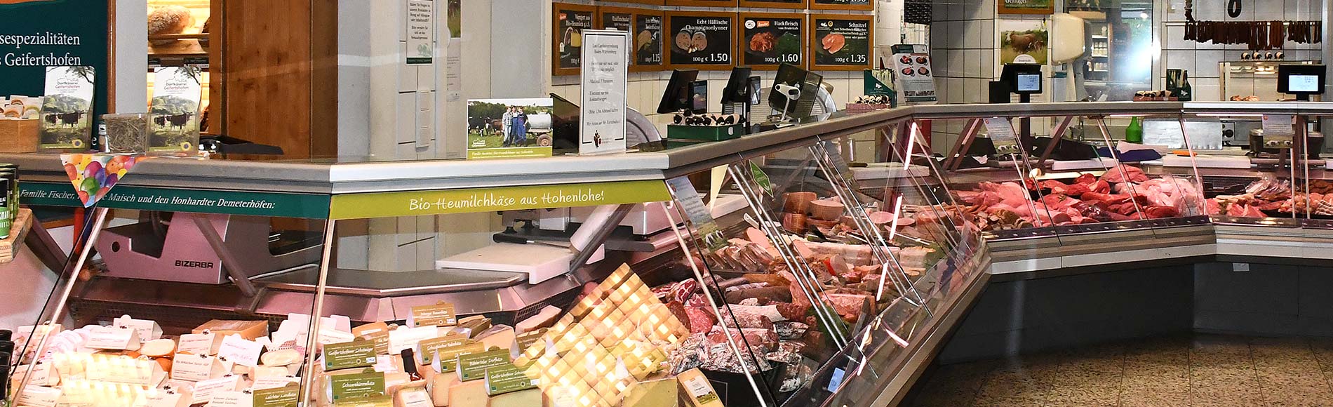 Blick auf die Verkaufsfläche des Regionalmarkt Hohenlohe